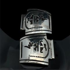 NAVAJO T.BILLY STERLING SILVER WATCH BAND END TIPS 18.8G